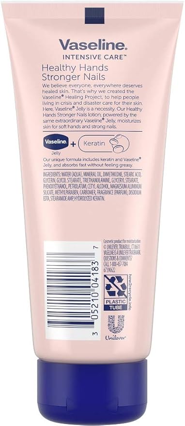 Vaseline Intensive Care Healthy Hand Stronger Nails Lotion, 3.4 Fl Ounce (Pack of 3)