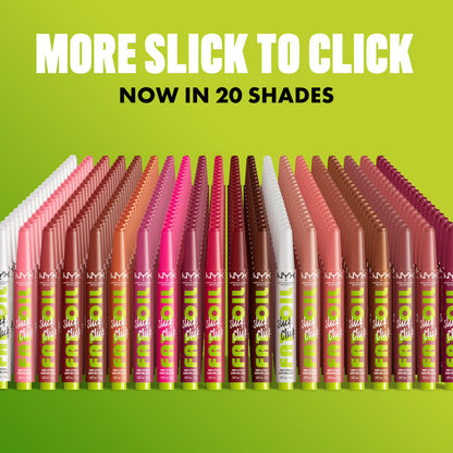 NYX Professional Makeup Fat Oil Slick Click Hydrating Tinted Lip Gloss with Lightweight Hydration, Feedworthy, 0.07 oz