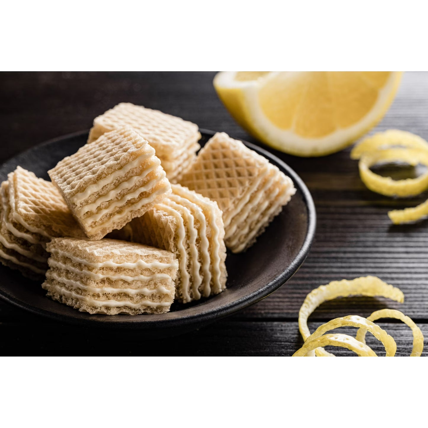 Loacker Quadratini Lemon, Non-GMO Cream-Filled Bite-Size Wafer Cookies, 8.82 oz, Pack of 6