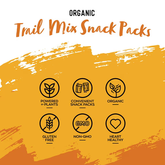 Nature's Garden Organic Trail Mix Snack Packs 28.8oz (1.2oz x 24) - Pack of 4 - Heart Healthy, Omega-3 Deluxe, Cranberry Health Mix – USDA Organic, Vegan, Kosher, Plant-Based Energy Snack