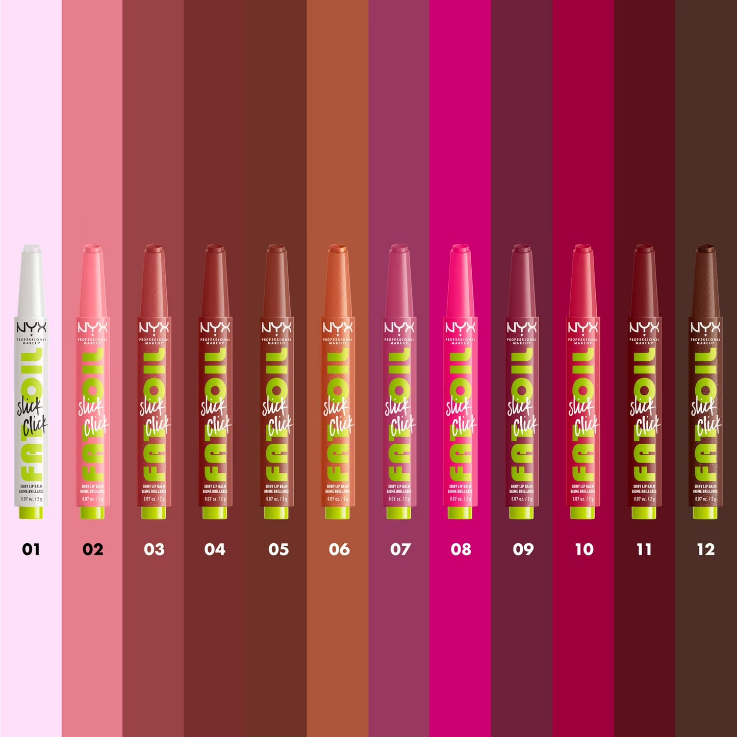 NYX Professional Makeup Fat Oil Slick Click Hydrating Tinted Lip Gloss with Lightweight Hydration, Main Character, 0.07 oz