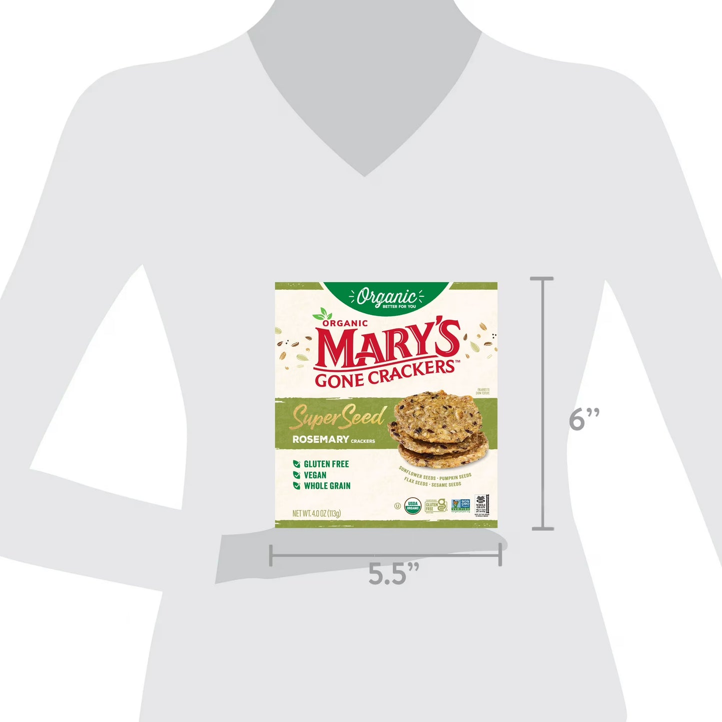 Mary’s Gone Crackers Super Seed Organic, Gluten Free Rosemary Crackers, 4 oz
