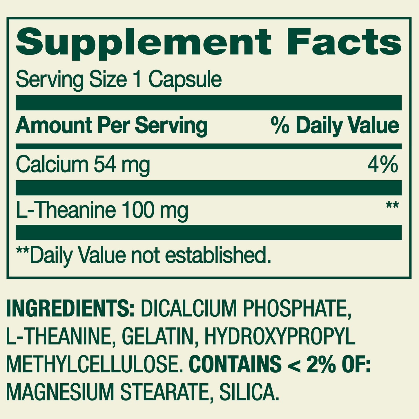 Spring Valley L-Theanine Dietary Supplement Capsules for Mood Support, 100 mg, 100 Count