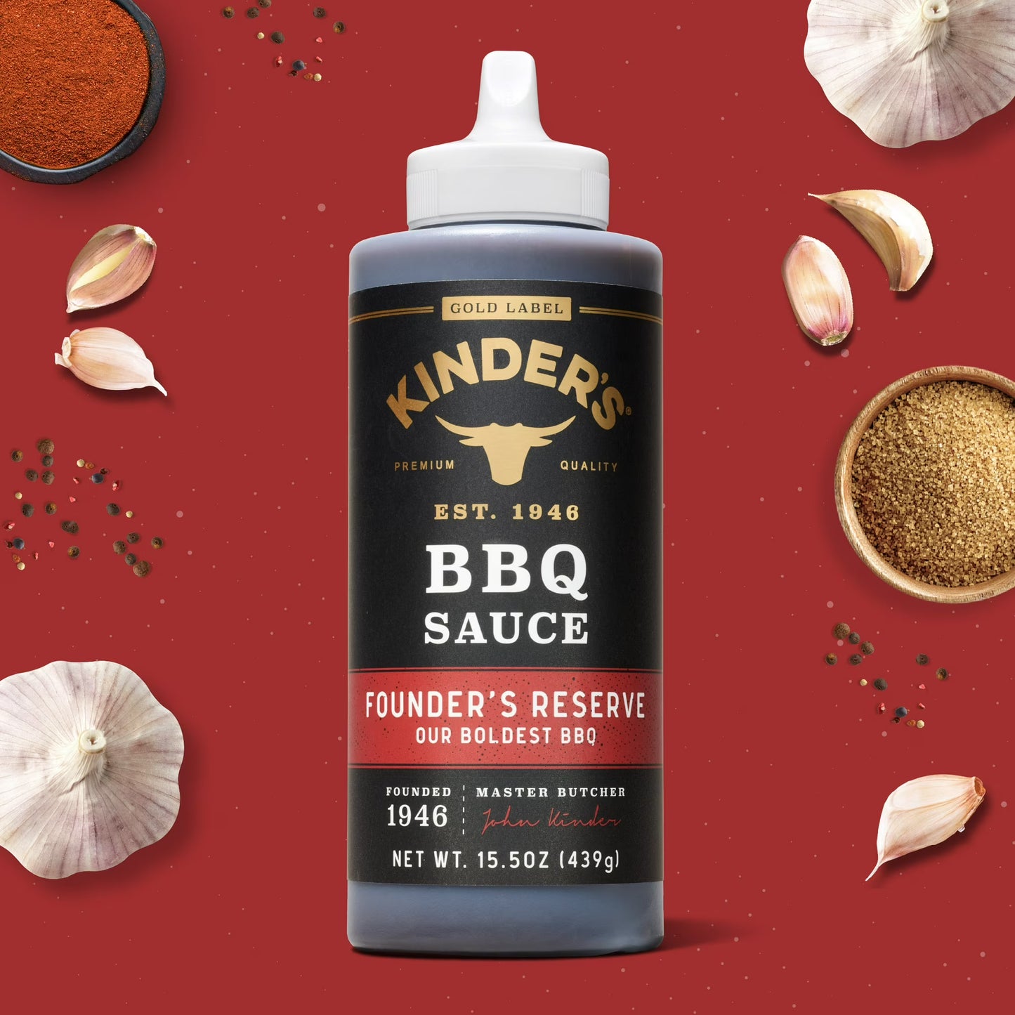 Kinder's Gold Label Founder's Reserve BBQ Sauce, 15.5 oz Squeeze Bottle