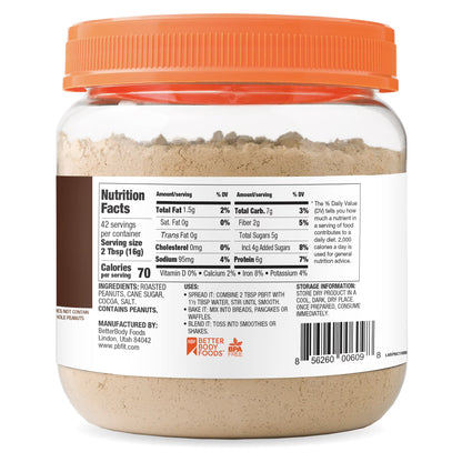 PBfit Peanut Butter Powder Chocolate Flavor, Cocoa Roasted Peanut Powder, 24 oz