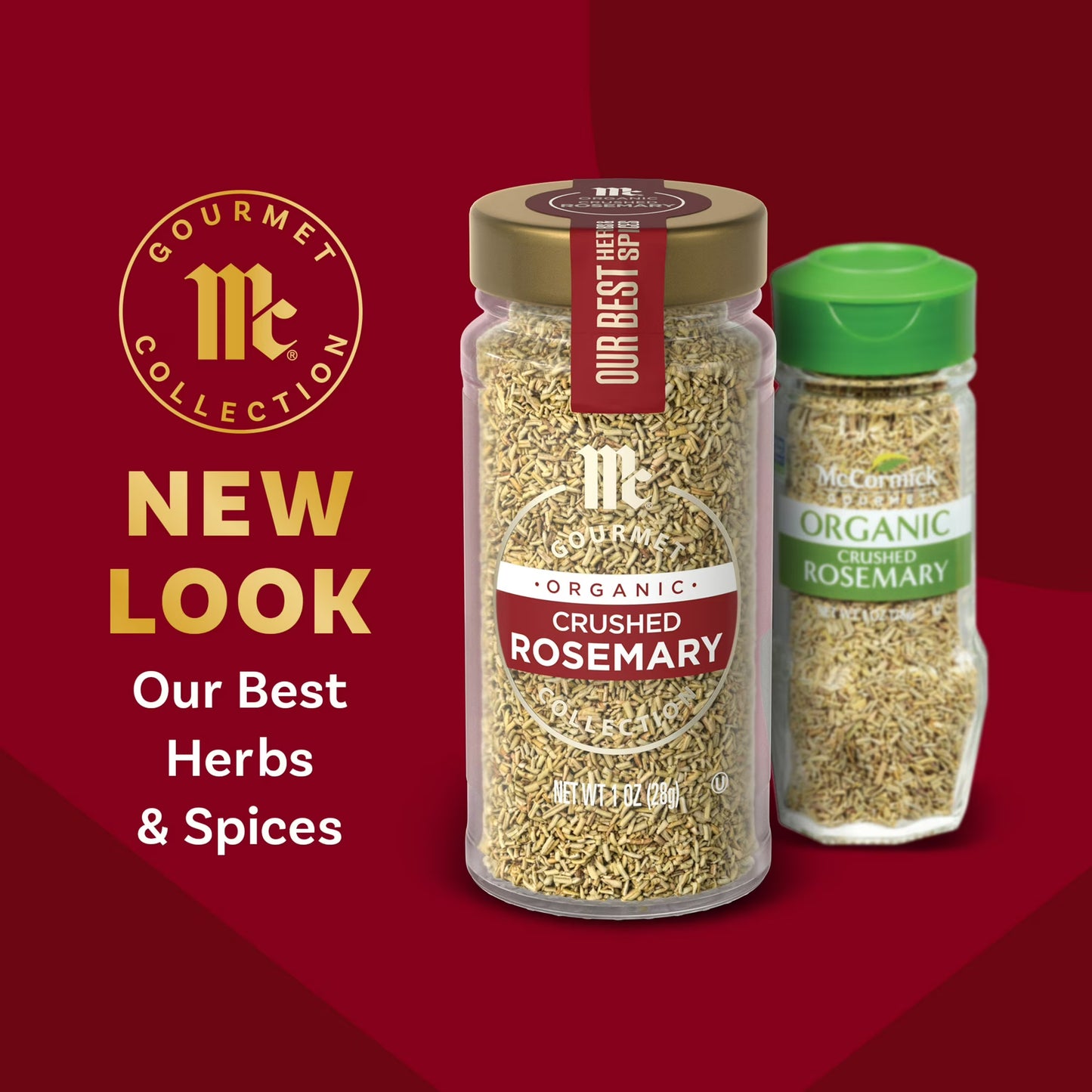 McCormick Gourmet Organic Crushed Rosemary, 1.0 oz Bottle