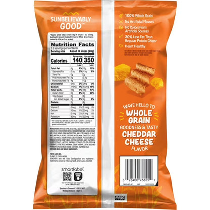 SunChips 100% Whole Grain Harvest Cheddar Snack Chips Bag, 2.25 oz