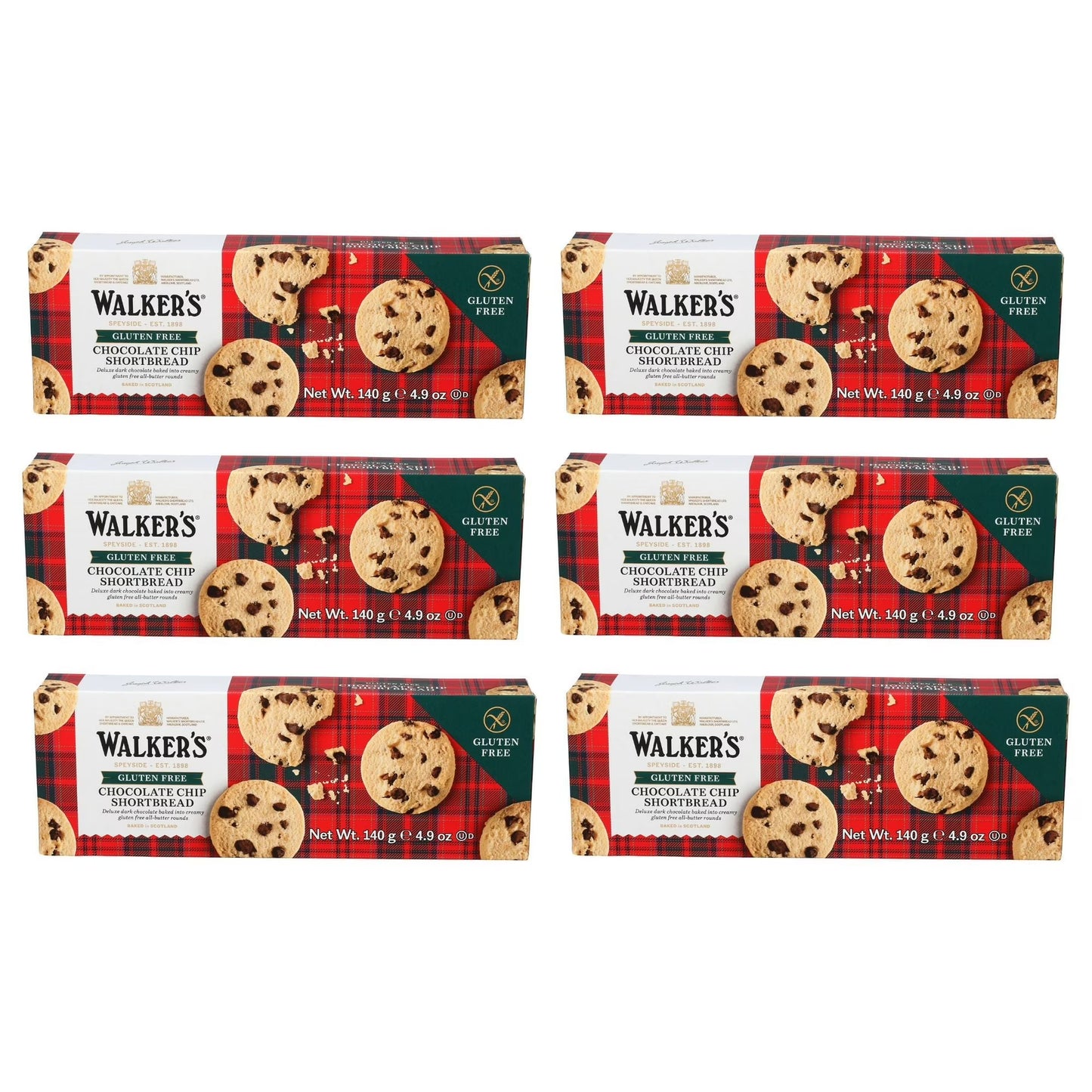 Walker’s Shortbread Gluten-Free Chocolate Chip Shortbread Cookies, Kosher, 9 Count (6 Pack)