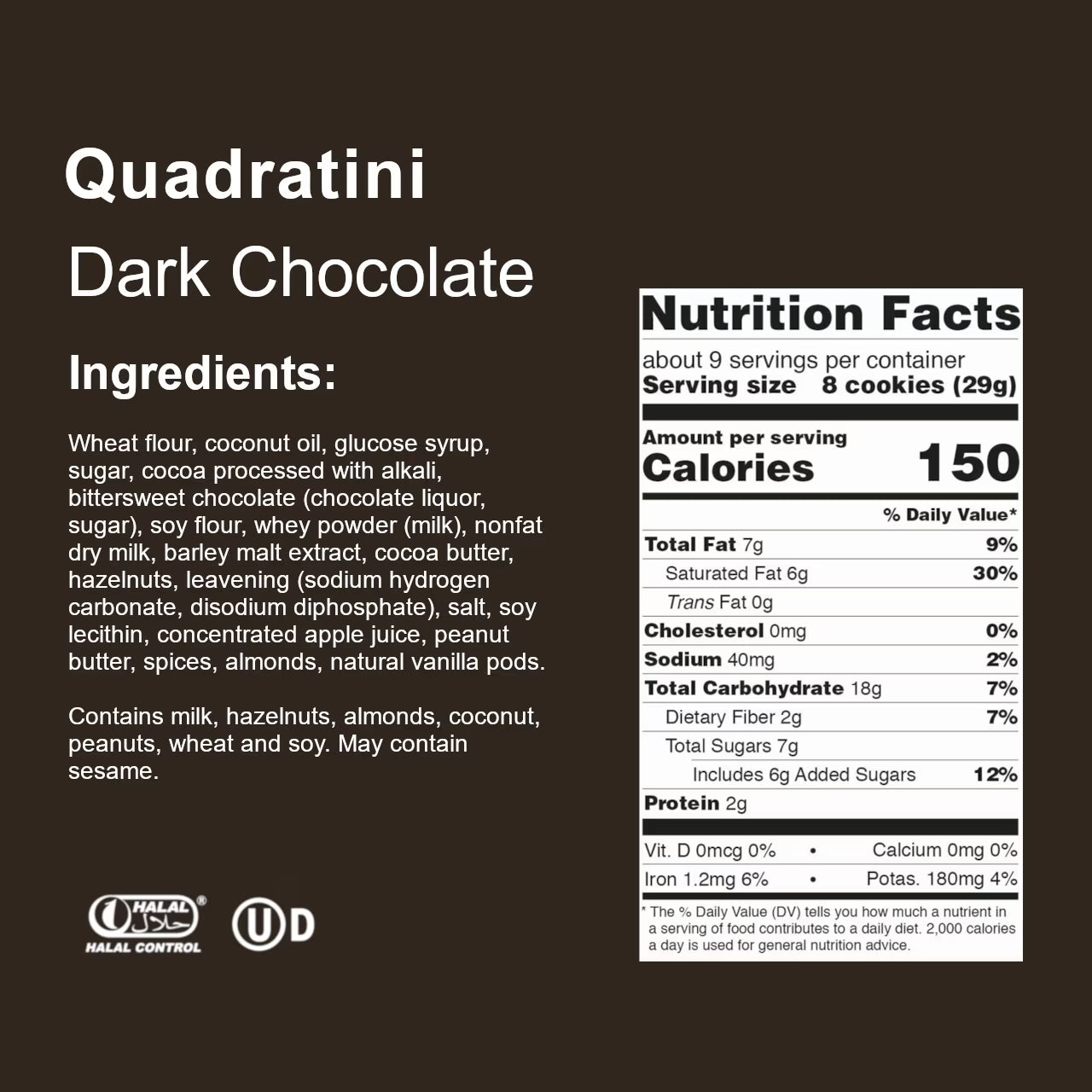 Loacker Quadratini Variety Pack Wafer Cookies, Mix of Hazelnut/Dark Chocolate/Vanilla/Chocolate, Pack of 6
