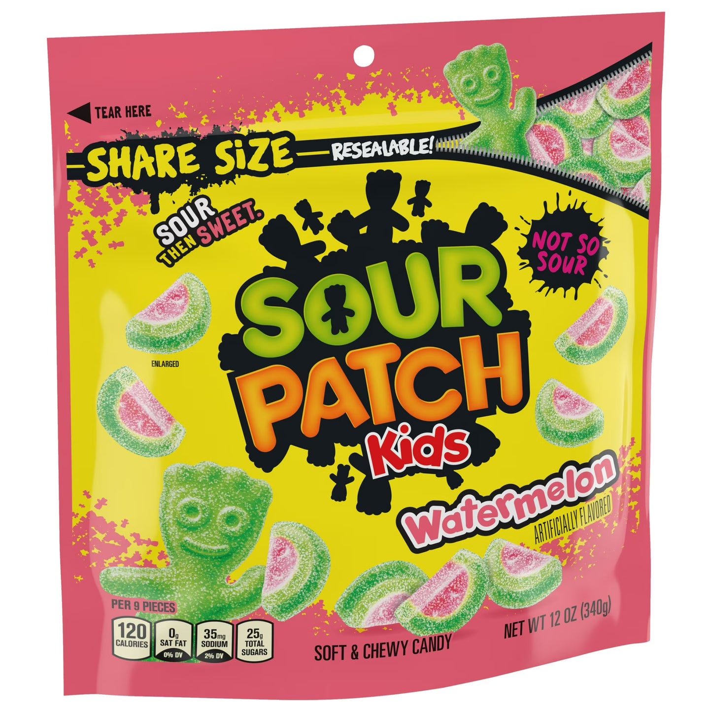 SOUR PATCH KIDS Watermelon Soft & Chewy Gummy Candy, Share Size, 12 oz