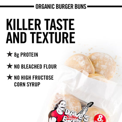 Dave's Killer Bread Burger Buns Done Right, Organic Hamburger Buns, 8 Ct, 17.6 oz, Shelf-Stable