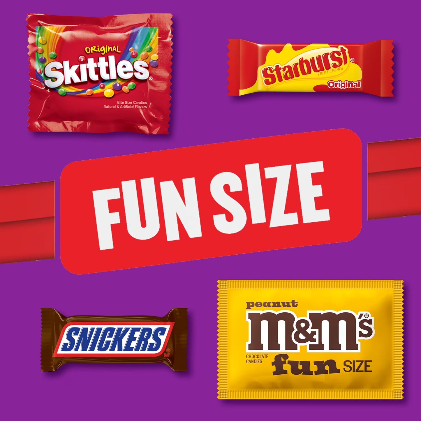 M&M's, Snickers, Skittles & Starburst Fun Size Candy, Sharing Size - 10.39 oz Bag