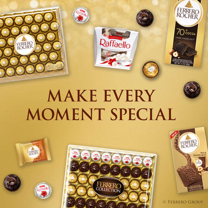 Ferrero Rocher Gourmet Hazelnut Milk Chocolate Gift Box, 24 Individually Wrapped Chocolates, 10.6 oz