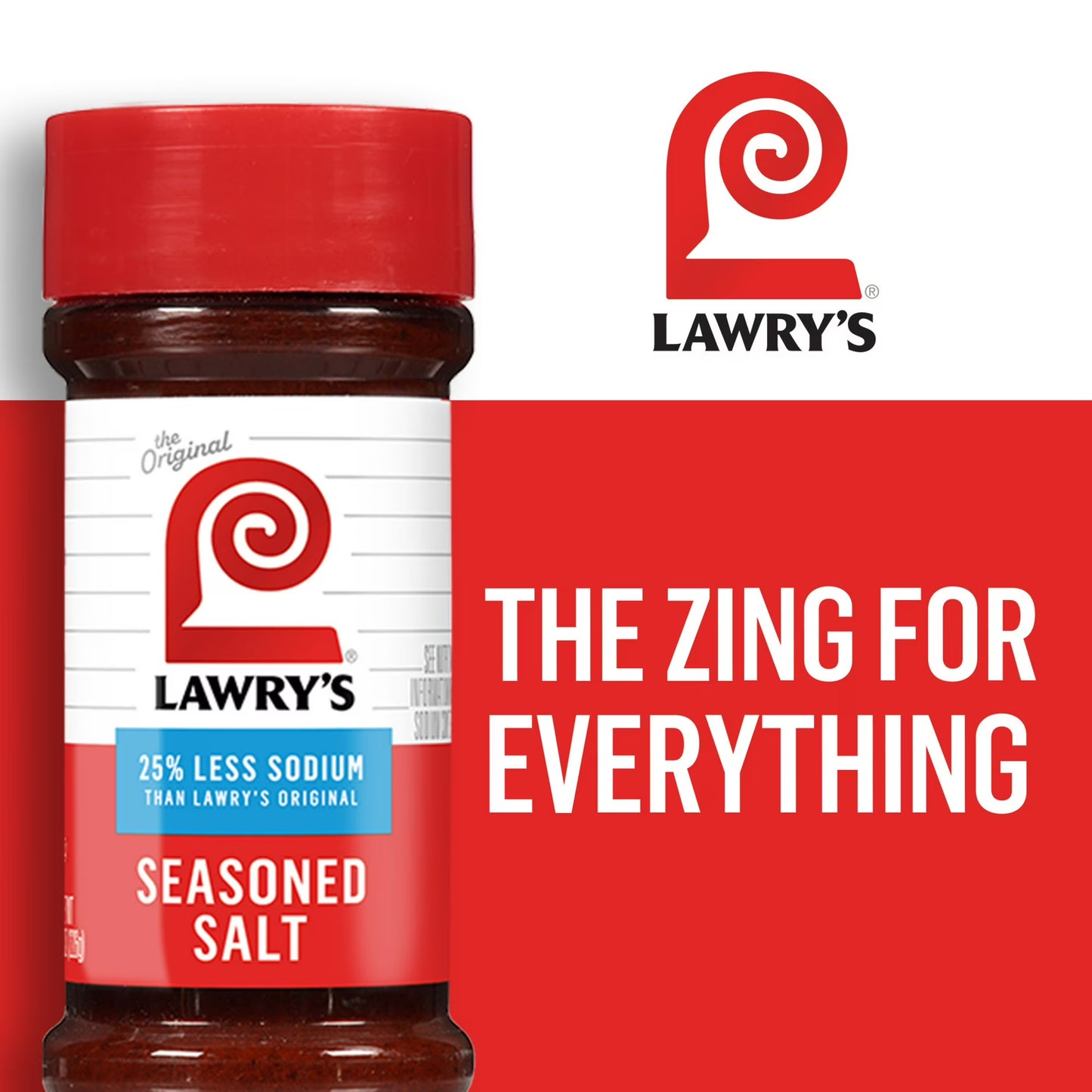 Lawry's Kosher 25% Less Sodium Seasoned Salt, 8.0 oz Bottle