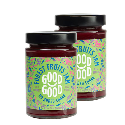 GOOD GOOD Forest Fruits Jam, No Added Sugar, Low Calorie, Keto Friendly, 12 oz, 2 Pack