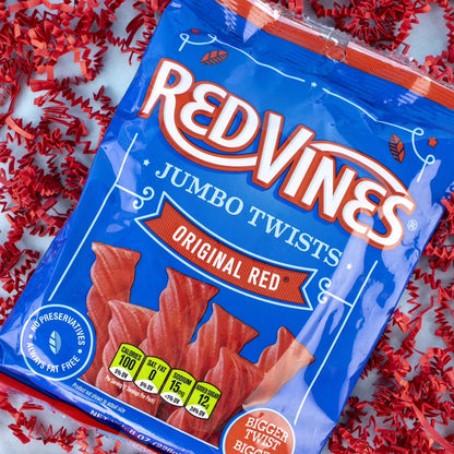 Red Vines Jumbo Twists, Original Red Candy, 8oz Bag
