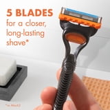 Gillette Fusion5 Manual Razor Blade Men, 1 Handle and 5 Blade Refills, Black