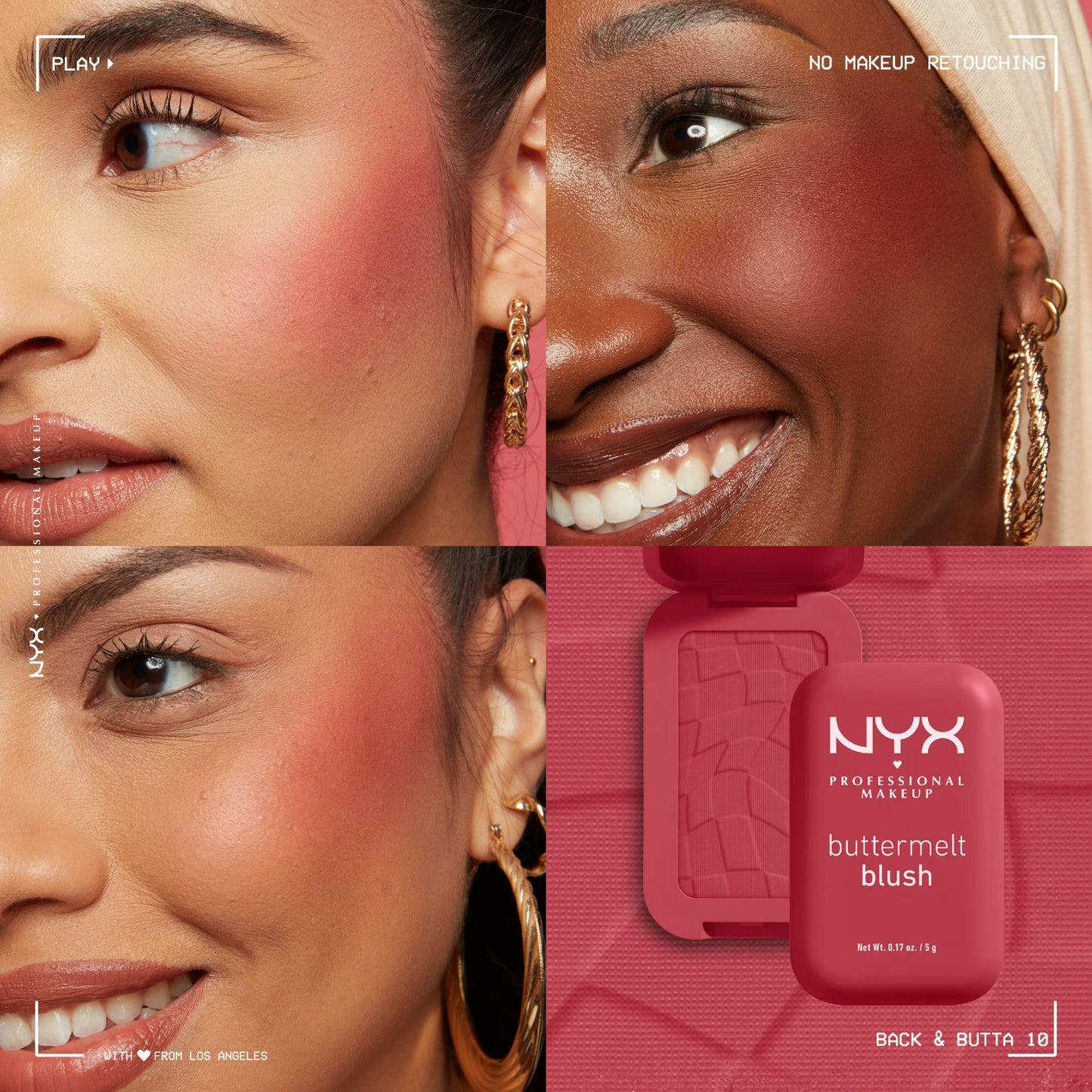NYX Professional Makeup Buttermelt Powder Blush, Back and Butta
