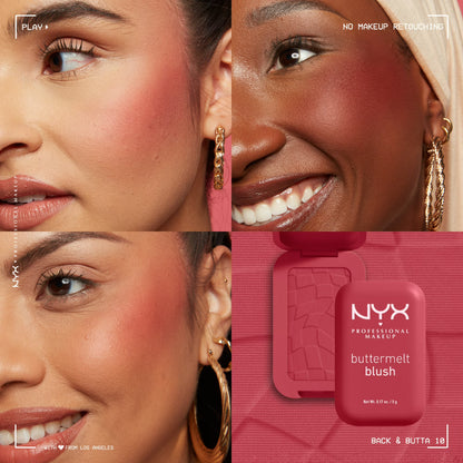 NYX Professional Makeup Buttermelt Powder Blush, Back and Butta