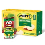 (2 pack) Mott's 100% Apple Juice, 6.75 fl oz, 8 Count Boxes