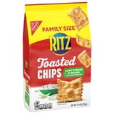 RITZ Toasted Chips Sour Cream and Onion Crackers, Party Snacks, Family Size, 11.4 oz