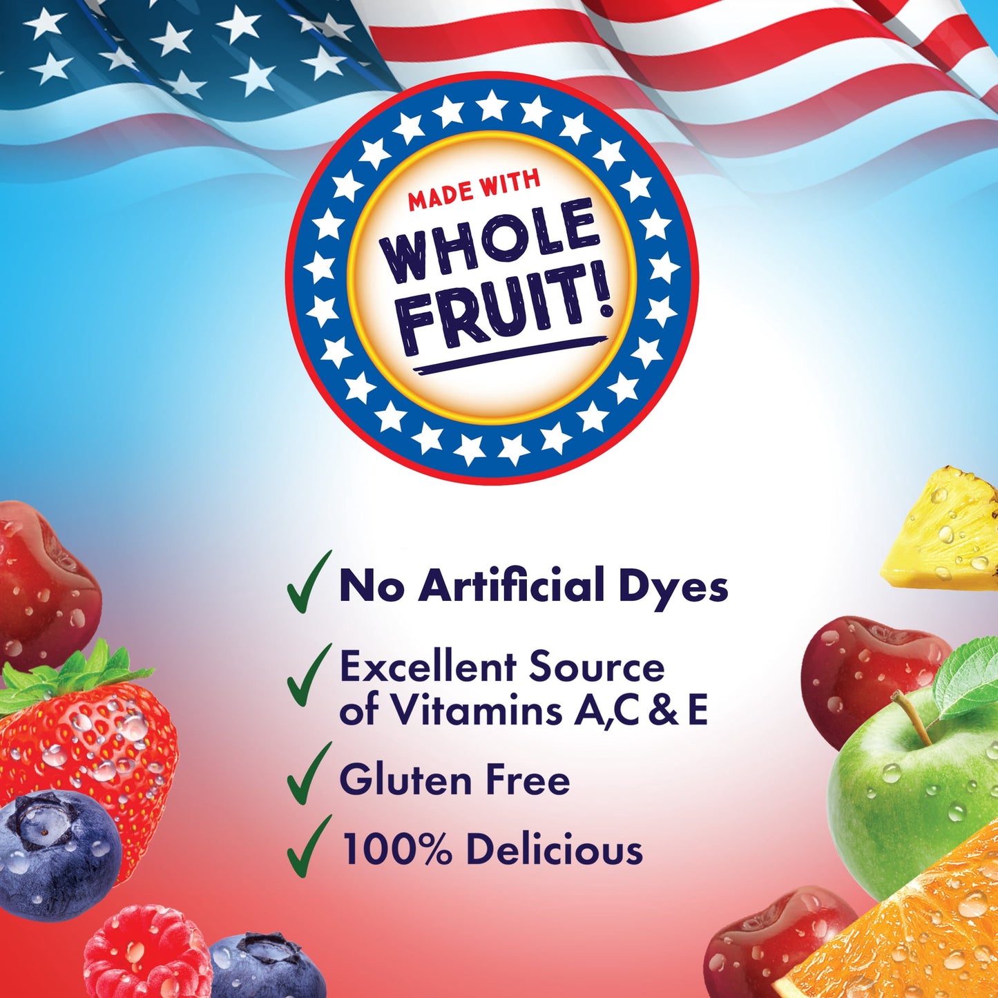 Welch’s Celebrating USA 250 Years Variety Pack Berries ‘n Cherries/Fruit Punch Fruit Snacks ,0.8 oz., 22 Count
