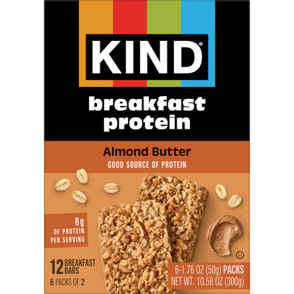 (5 pack) KIND Breakfast Protein Bars, Almond Butter, 1.76 oz, 6 Count