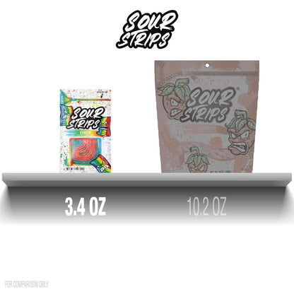 Sour Strips Rainbow Flavored Chewy Sour Candy Bag, 3.4 oz