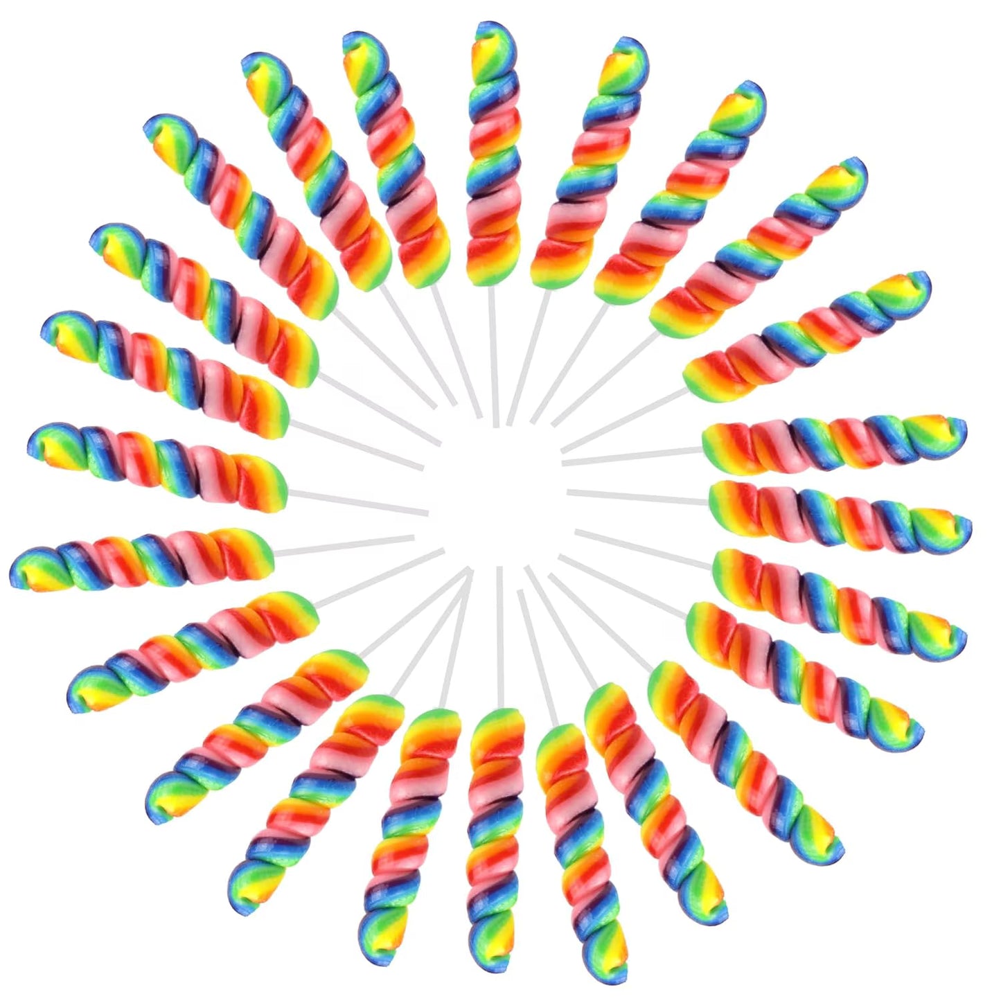 Rainbow Twist Lollipops, Unicorn Birthday Party Candy, 24 Count, 14.2 Ounce Box
