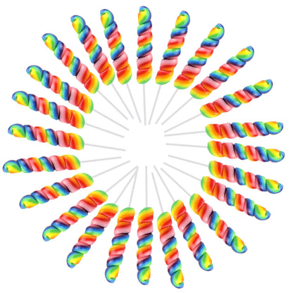 Rainbow Twist Lollipops, Unicorn Birthday Party Candy, 24 Count, 14.2 Ounce Box