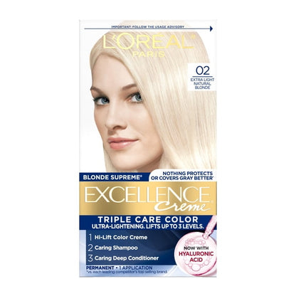 L'Oreal Paris Excellence Creme Permanent Hair Color, Triple Protection, 1 Kit