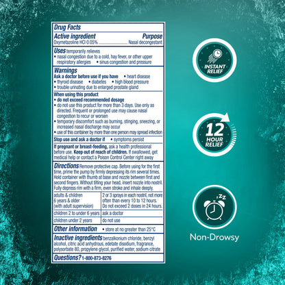 Vicks Sinex SEVERE CONGESTION VapoCOOL Nasal Spray, Sinus Medicine, 0.5 fl oz