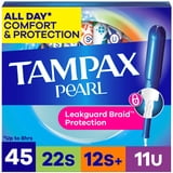 (3 pack) Tampax Pearl Tampons Multipack with LeakGuard Braid, Super/Super Plus/Ultra, 45 Count