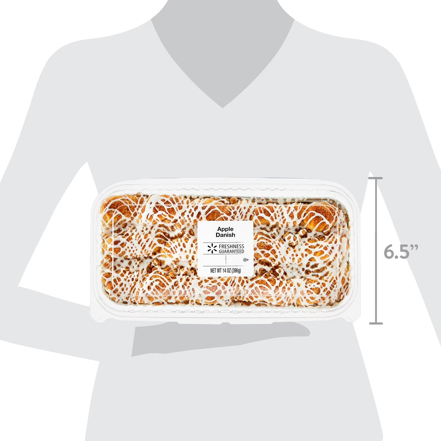 Freshness Guaranteed Apple Danish Pastry, 14 oz Clamshell, 8 Servings (Shelf Stable, Ambient)