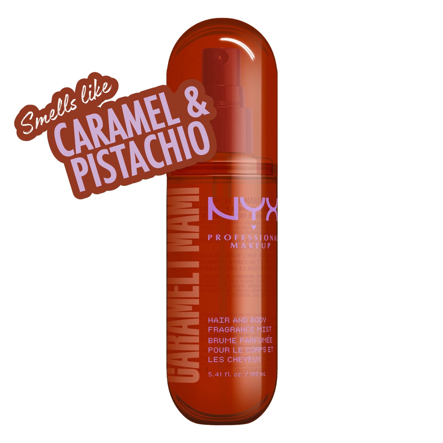 NYX Professional Makeup Fat Oil Caramel Pistachio Sweet Body Spray Hair Mist, Caramelt Mami, 5.4 fl oz