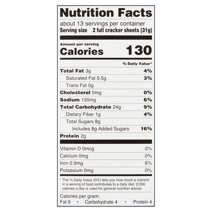 (6 pack) Great Value Honey Graham Crackers, 14.4 oz, 8 Count