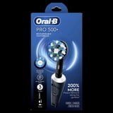 Oral-B Toothbrush, Pro 500 + Electric Toothbrush with (2) Brush Heads, Rechargeable, Black