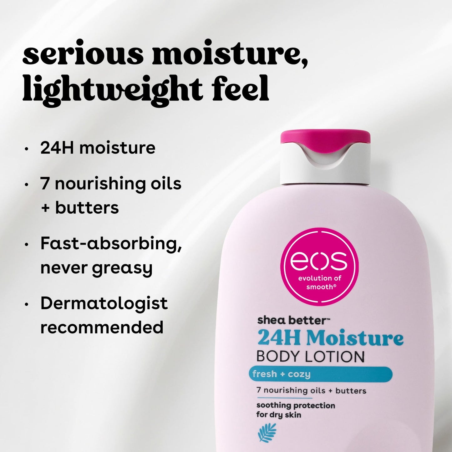 eos Shea Better Body Lotion- Fresh & Cozy, 24H Moisture for Dry Skin, 16 fl oz