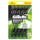 Gillette Mach3 Sensitive Men's Disposable Razors, 10 Count