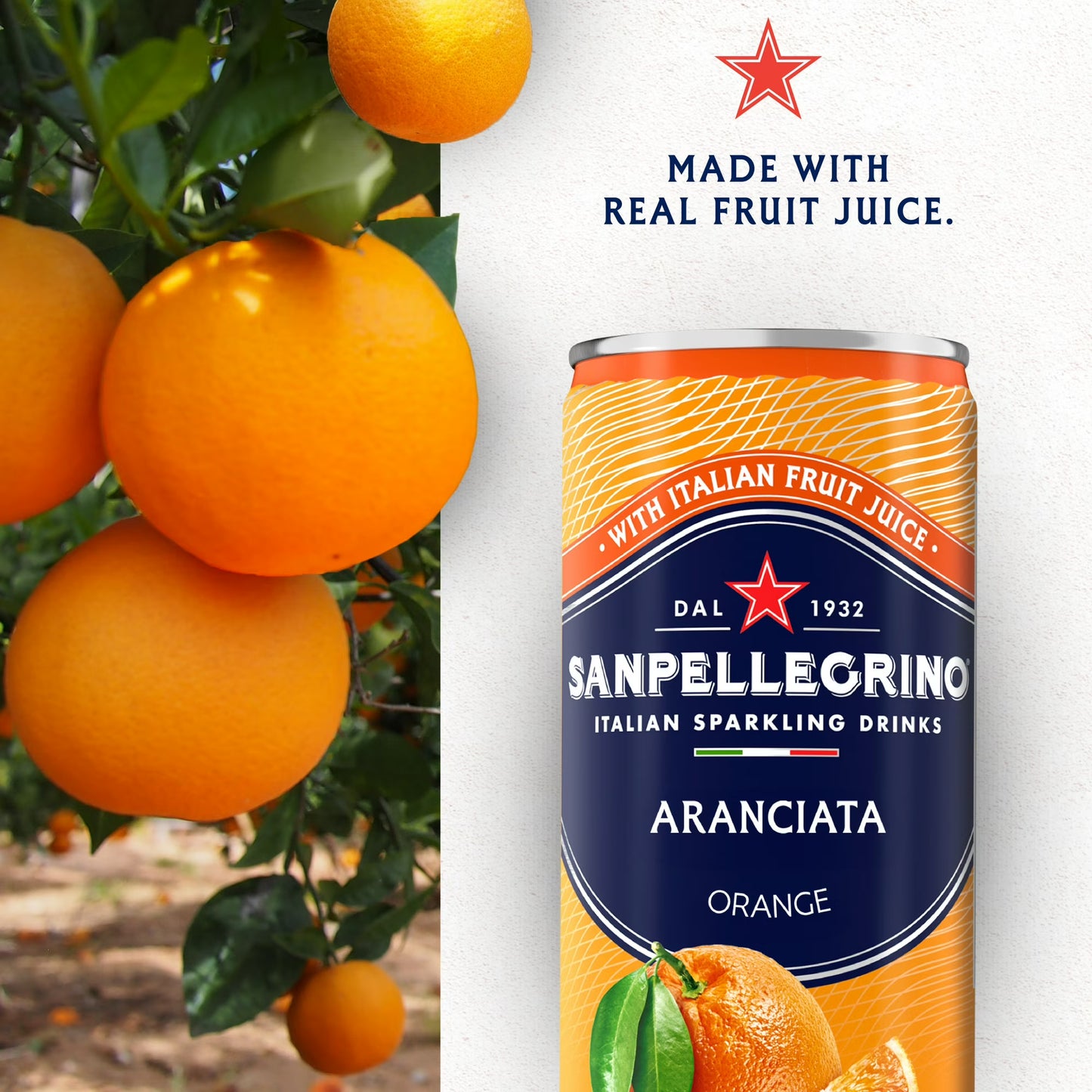 SanPellegrino Soda Italiana Sparkling Orange, 24 Pack Cans