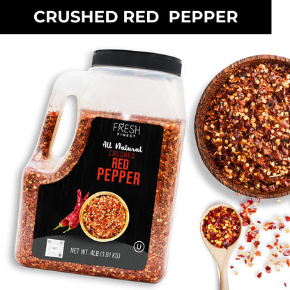 Bulk Spices Commercial and Home Cooking 4LB Crushed Red Pepper - Chili Pepper Flakes, Red Peppers Spice Best for Pizza, Flatbreads, Beef, and More - 4 LB