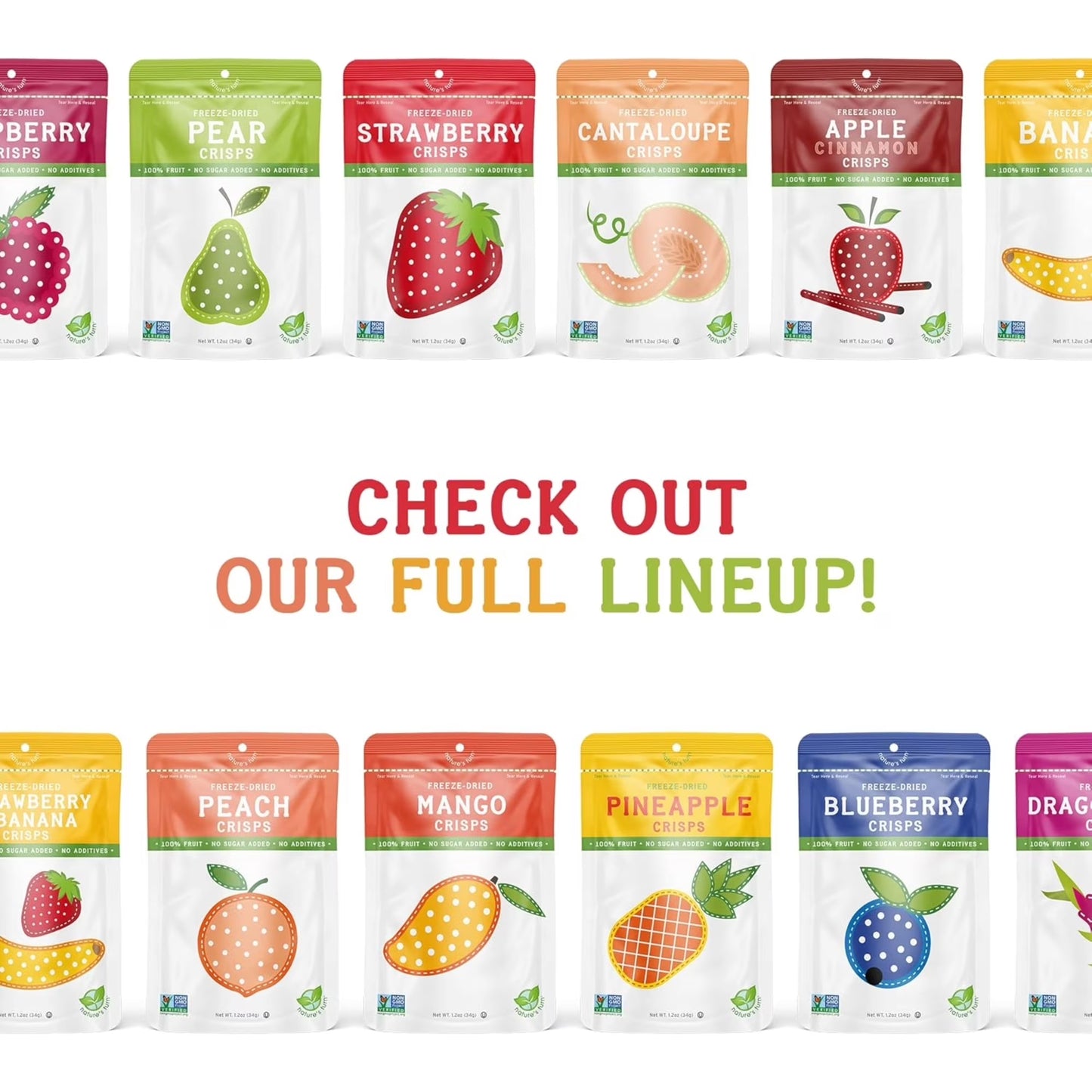 Nature's Turn Freeze-Dried Apple Cinnamon Crisps, No Added Sugar, Healthy Natural Fruit Crisp Snack for School Lunches, 6 Pack (1.2 oz Each)