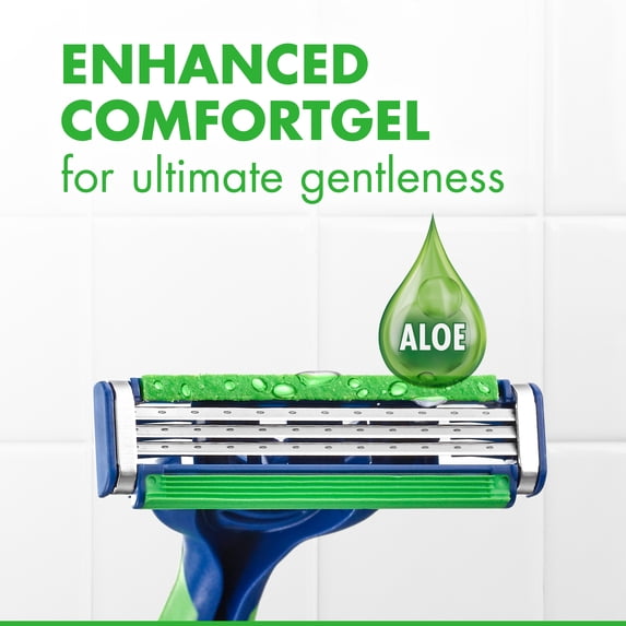Gillette Sensor 3 Sensitive Men 3 Blade Disposable Razor,4 count