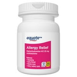 Equate Diphenhydramine HCl 25 mg Antihistamine Complete Allergy Tablet, 100 Count