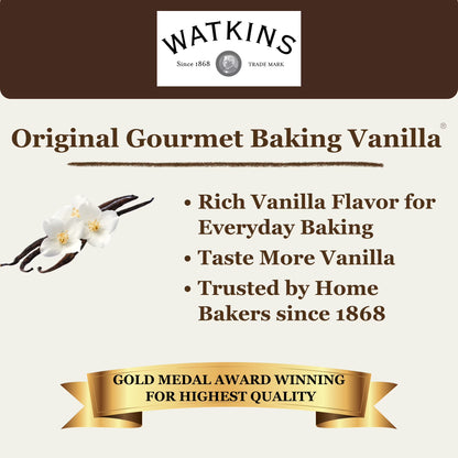 Watkins Original Gourmet Baking Vanilla, 8 fl oz – Rich Vanilla Flavor for Everyday Baking & Desserts