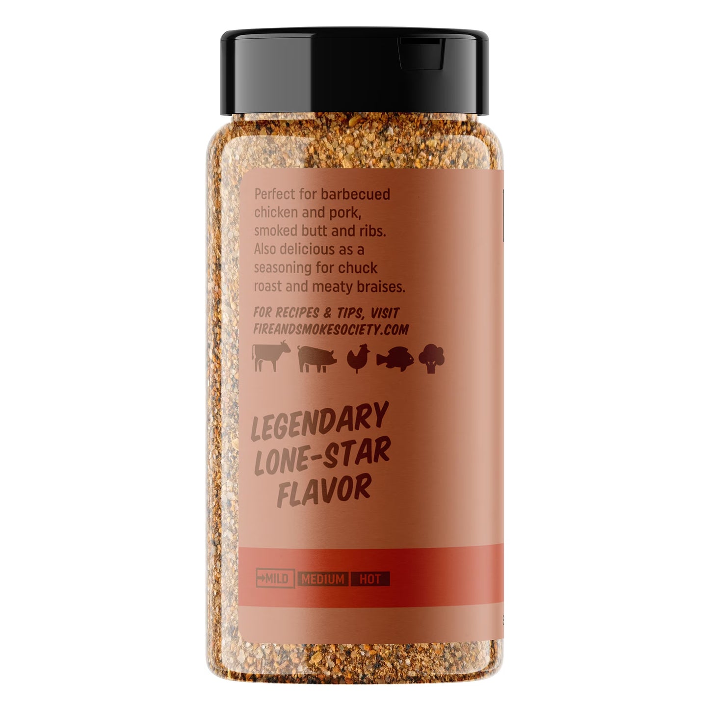Fire & Smoke Society Texas Hickory BBQ Seasoning Blend for Grilling, 10 oz Mixed Spices & Seasonings