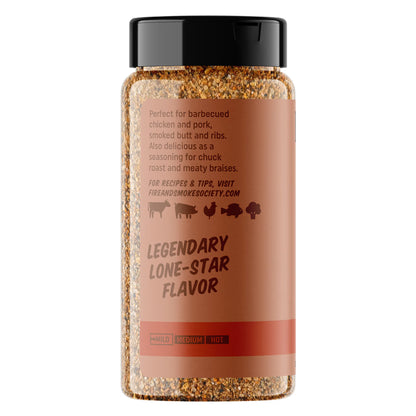 Fire & Smoke Society Texas Hickory BBQ Seasoning Blend for Grilling, 10 oz Mixed Spices & Seasonings