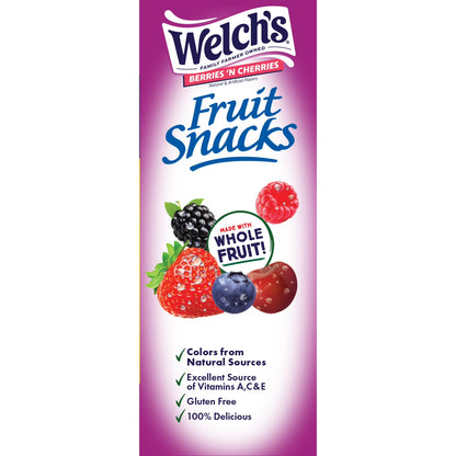 Welch's Fruit Snacks Gluten-Free Berries 'N Cherries Kids Snacks, Soft Snacks, 0.8 oz, 40 Count