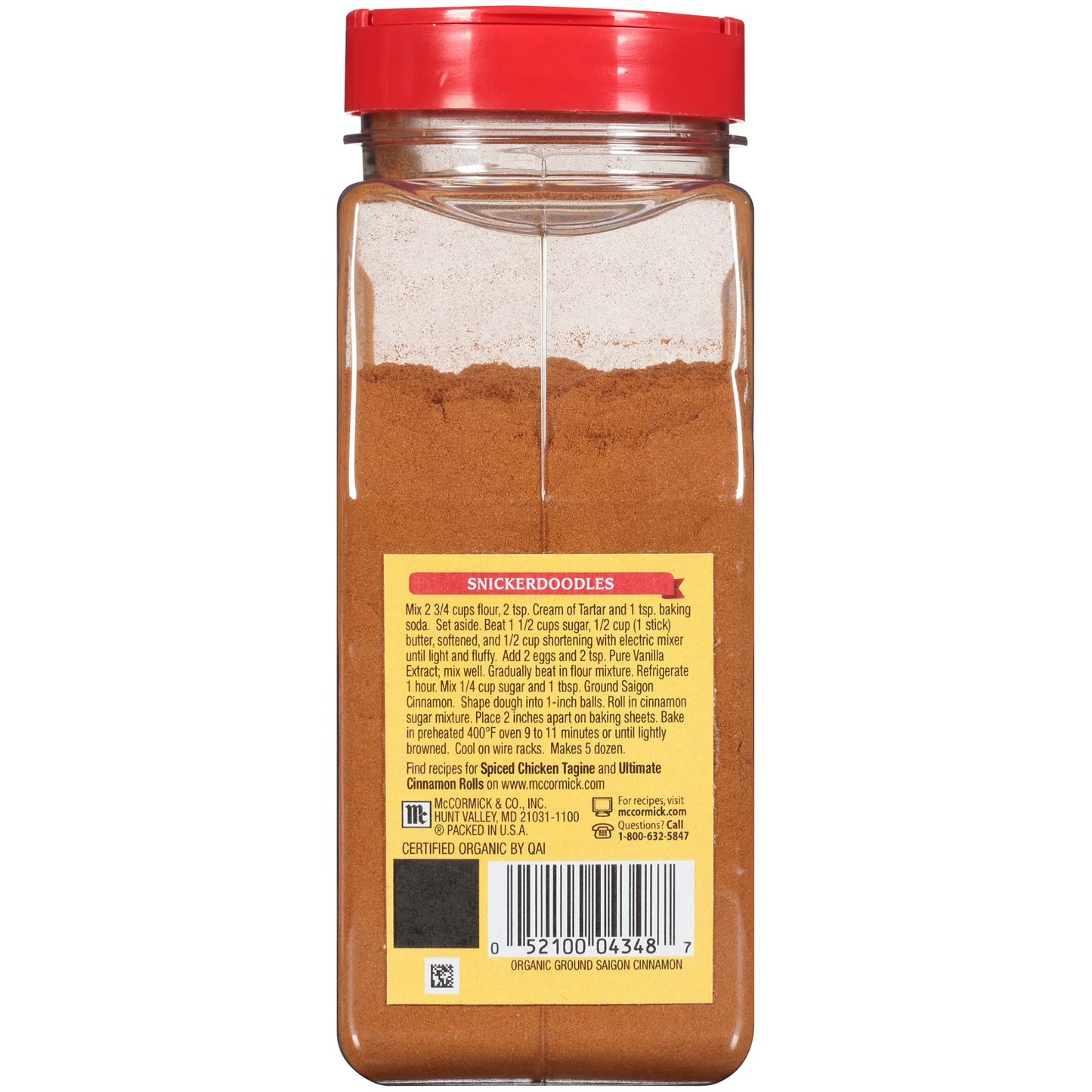 McCormick Organic Ground Saigon Cinnamon, 10.0 oz Bottle