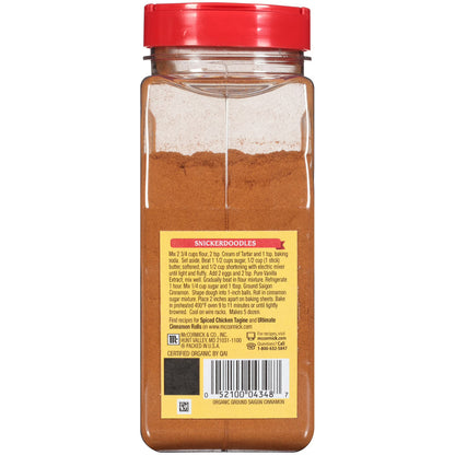 McCormick Organic Ground Saigon Cinnamon, 10.0 oz Bottle